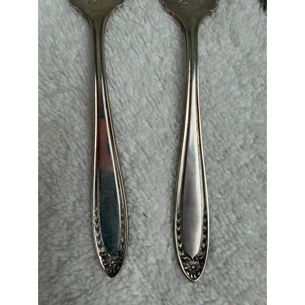 Oneida Community Par Plate 1915 bridal wreath Silverplate salad Forks Set of 5